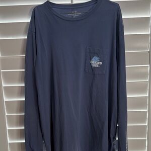 Vineyard Vines Men's Deep Blue Long Sleeve Tee